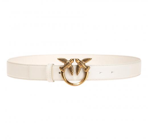PINKO Cintura Donna Love Berry Simply Belt H3 Fibbia Oro 100125 Colore Bianco Z14Q