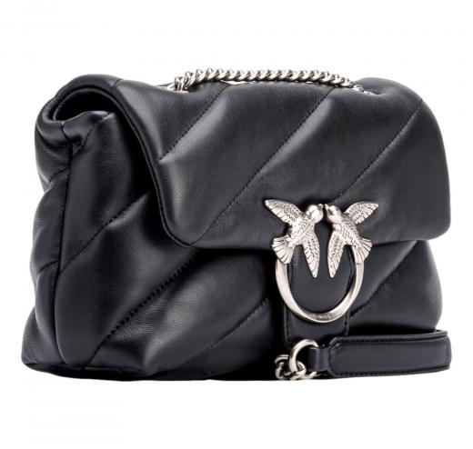 PINKO Borsa Donna Love Puff Mini Logo Argento 100039 CL Z99O Colore Nero