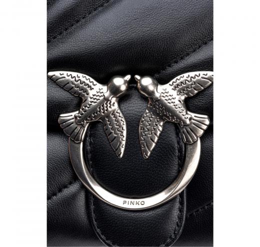 PINKO Borsa Donna Love Puff Mini Logo Argento 100039 CL Z99O Colore Nero