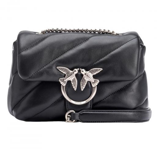 PINKO Borsa Donna Love Puff Mini Logo Argento 100039 CL Z99O Colore Nero