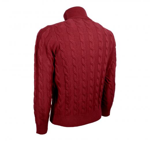 CASHMERE COMPANY Dolcevita Uomo Treccia 127 IU204715 Slim Fit Cashmere e Lana Bordo'