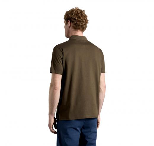 PAUL SHARK Polo Cotone Organico Pique Con Shark Badge C0P1013 132 Colore Verde Oliva