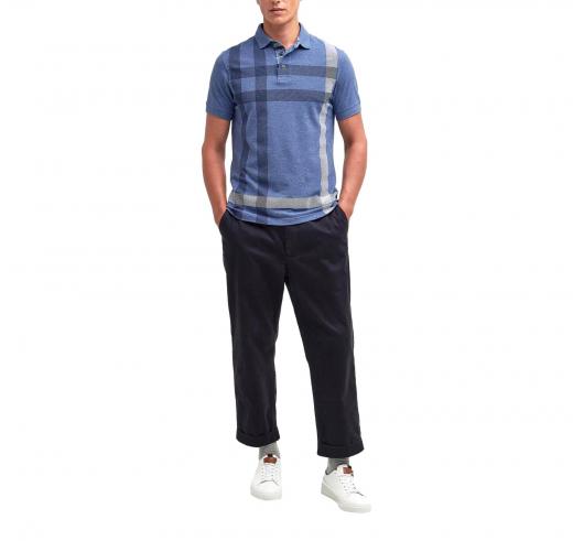 BARBOUR Polo Uomo Blaine Oversized Tartan MML1117BL15 Colore Blu Chambray