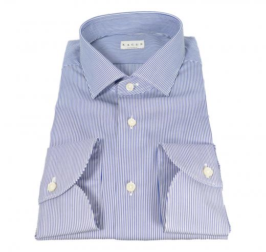 XACUS Camicia Collo Italiano Twill Celeste Riga 11232003 Taglio Ampio EVOLUTION CLASSIC FIT