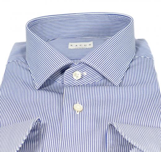 XACUS Camicia Collo Italiano Twill Celeste Riga 11232003 Taglio Ampio EVOLUTION CLASSIC FIT