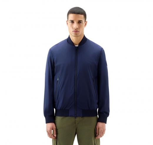 WOOLRICH Bomber in Nylon Elasticizzato Con Finitura Opaca cfwoou0893mrut3107 Maritime Blue