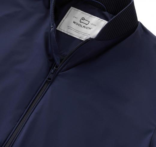 WOOLRICH Bomber in Nylon Elasticizzato Con Finitura Opaca cfwoou0893mrut3107 Maritime Blue