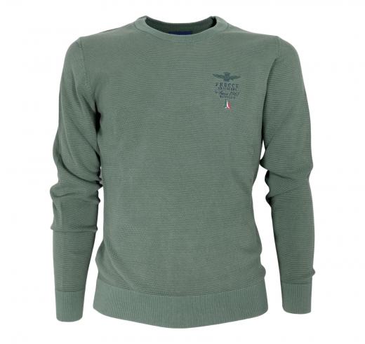 AERONAUTICA MILITARE Maglia Uomo Girocollo In Cotone Punto Riso MA1394 Colore Verde