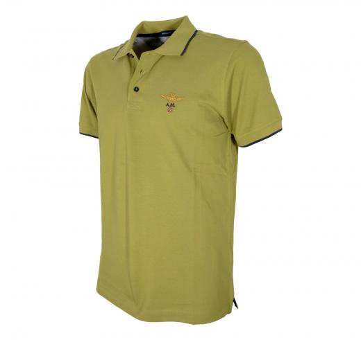 AERONAUTICA MILITARE Polo Basica in Cotone a Manica Corta PO1308 Colore Verde Oliva