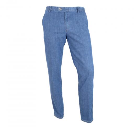 MEYER Pantalone Jeans Uomo Denim Travel Chino Stretch Modello Oslo 1-4167/16 Colore Blu Chiaro