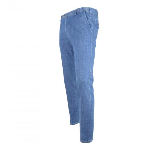 MEYER Pantalone Jeans Uomo Denim Travel Chino Stretch Modello Oslo 1-4167/16 Colore Blu Chiaro