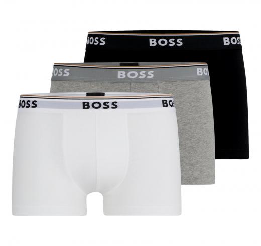 BOSS Boxer Uomo In Cotone Elasticizzato Con Logo In Confezione Da Tre 50475274 Bianco Nero Grigio