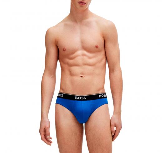 BOSS Slip In Cotone Elasticizzato Elastico In Vita e Logo Confezione Da Tre Multipack Modello BRIEF 3P 50514920 Colore Blu