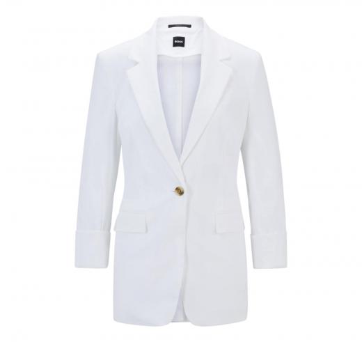 BOSS Giacca Donna Regular Fit In Misto Lino JASENA 50512888 Colore Bianco