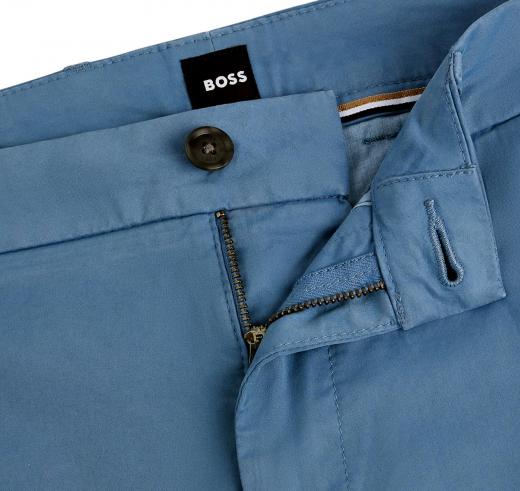 BOSS Pantalone Uomo Chino Slim Fit In Gabardine Di Cotone Elasticizzato 50505392 Colore Celeste