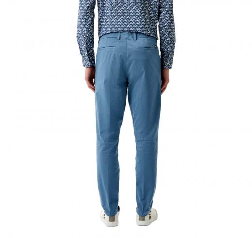 BOSS Pantalone Uomo Chino Slim Fit In Gabardine Di Cotone Elasticizzato 50505392 Colore Celeste