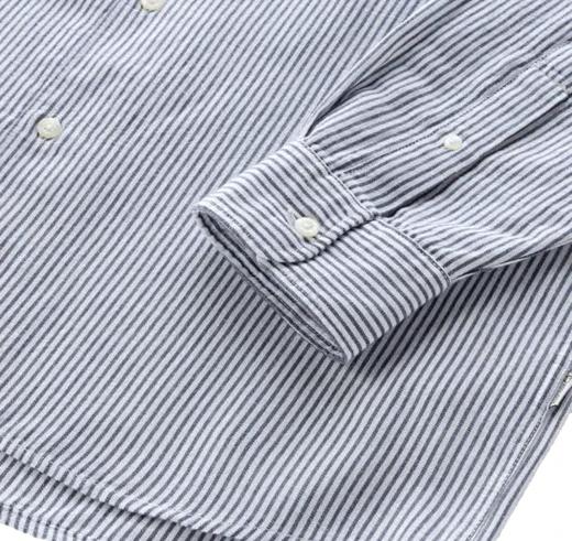 WOOLRICH Camicia Uomo Botton Down Misto Cotone e Lino CFWOSI0134MRUT3707 Riga Blu