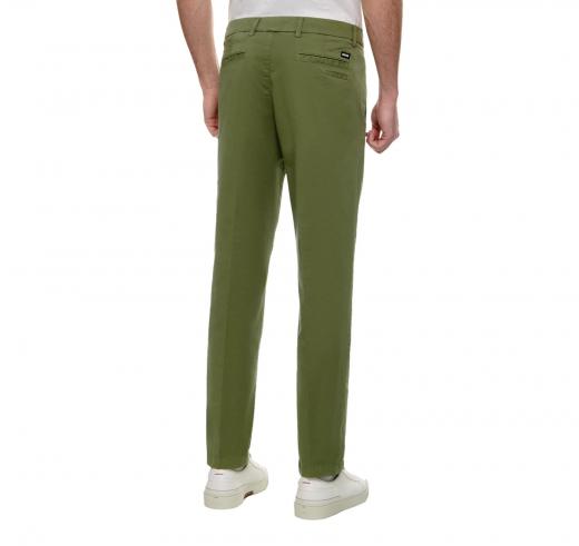 BOSS Pantalone Uomo Chino Slim Fit In Gabardine Di Cotone Elasticizzato 50505392 Colore Verde