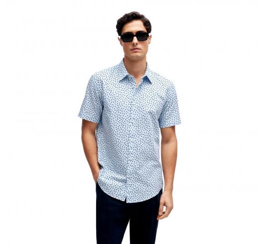 BOSS Camicia Slim Fit Cotone Oxford Stampato Slim Fit 50513394 Colore Celeste