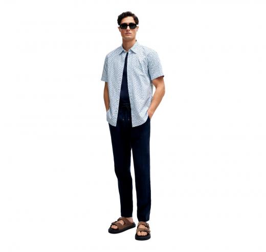 BOSS Camicia Slim Fit Cotone Oxford Stampato Slim Fit 50513394 Colore Celeste