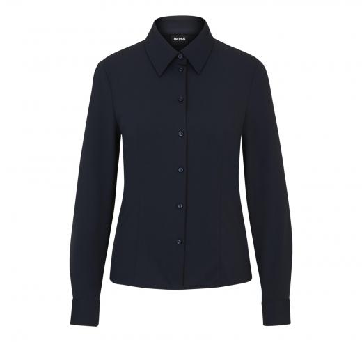 BOSS Camicia Donna Extra Slim Fit In Dobby Italiano Elasticizzato Ad Alte Prestazioni BOANNA 50518181 Colore Blu