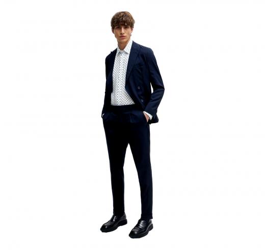 BOSS Camicia Uomo Regular Fit Tessuto Oxford Stampato Modello S-LIAM-KENT-C1-233  50513389 Colore Bianco
