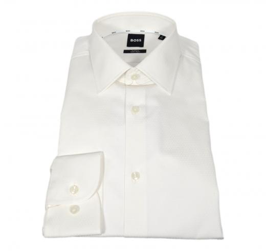 BOSS Camicia Uomo Slim Fit Tessuto Lavorato H-Hank-Kent 50512899 Colore Bianco