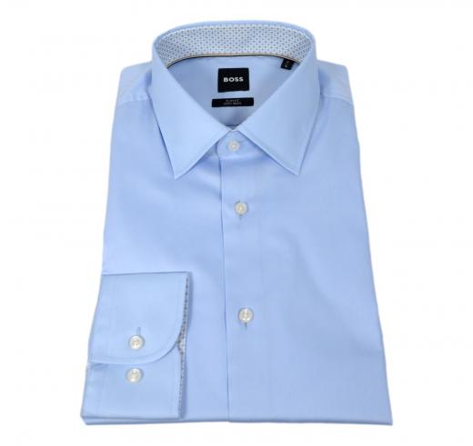 BOSS Camicia Uomo Slim Fit In Popelin Di Cotone Facile Stiro Modello 50512842 Colore Celeste