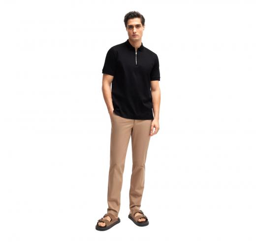 BOSS Polo Uomo In Cotone Mercerizzato Con Zip Slim Polston 11 50513375 Colore Nero