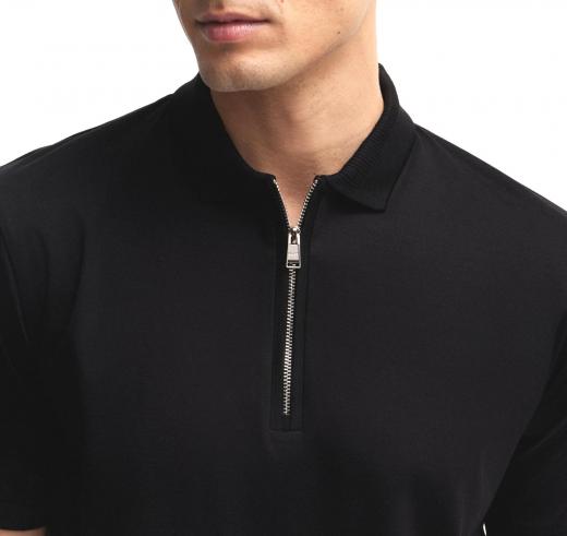 BOSS Polo Uomo In Cotone Mercerizzato Con Zip Slim Polston 11 50513375 Colore Nero
