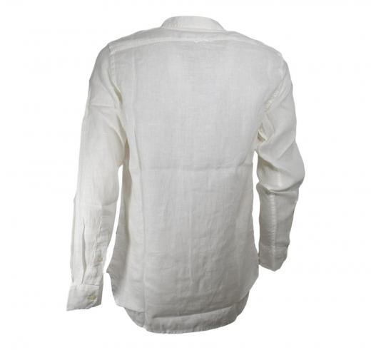WOOLRICH Camicia Uomo Puro Lino BAND COLLAR LINEN SHIRT CFWOSI0105 Colore Bright White