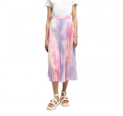 BOSS Gonna Donna Plisse' Stampata In Crepe Georgette C VLISSOLE 50511801 Colore Viola Chiaro