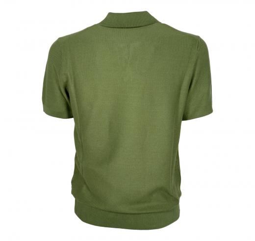 BOSS Maglione Uomo Stile Polo In Misto Cotone Con Colletto Aperto Tempio 50511775 Colore Verde