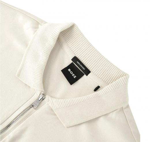 BOSS Polo Da Uomo Mezza Zip Modello Polston 11 50513375 Colore Bianco Latte