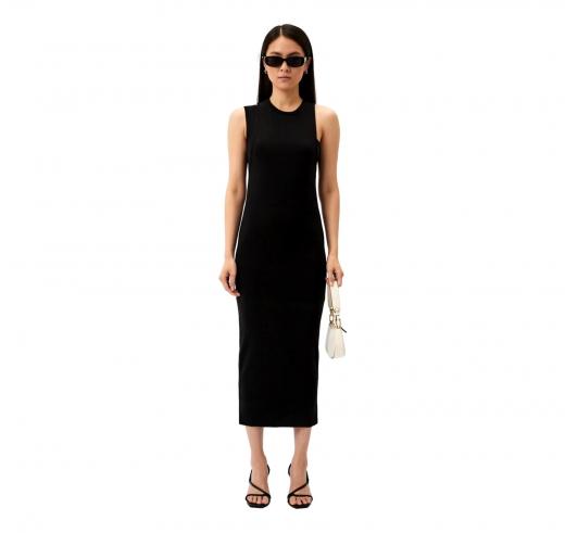 BOSS Abito Donna Aderente Elasticizzato Doppia Spallina Modello Emayt. 50512078 Vestibilita' EXTRA SLIM FIT Colore Nero