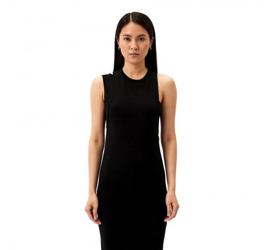 BOSS Abito Donna Aderente Elasticizzato Doppia Spallina Modello Emayt. 50512078 Vestibilita' EXTRA SLIM FIT Colore Nero