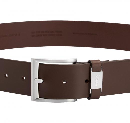 BOSS Cintura Connio in Pelle Brandizzato Sul Passante 50475116 Marrone