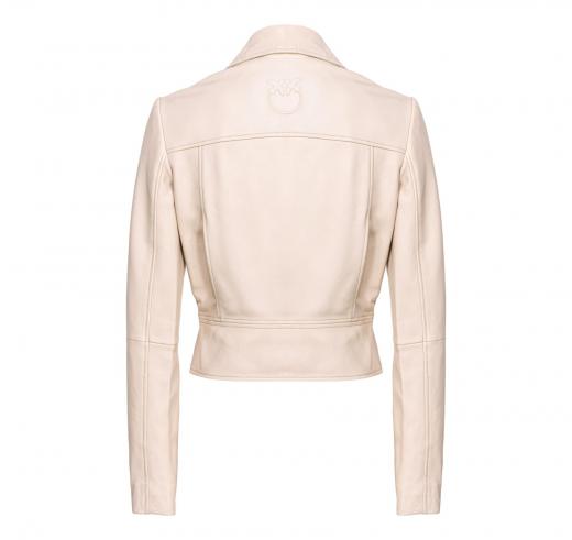 PINKO Giacca Biker Donna In Nappa Chiodo Sensibile In Pelle D06 Colore Beige