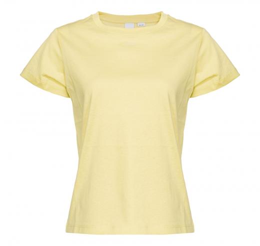 PINKO T-shirt Donna Basico Con Mini Logo Al Petto In Jersey Di Cotone H23 Colore Giallo