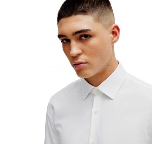 HUGO Camicia Uomo Slim Fit in Cotone C-Jenno' 50289499 Colore Bianco