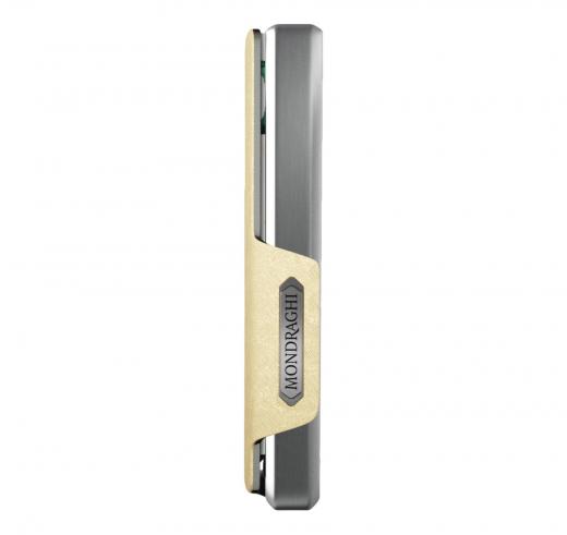 MONDRAGHI Saffiano Gold Mini Wallet in Pelle Protezione RFID Colore Oro