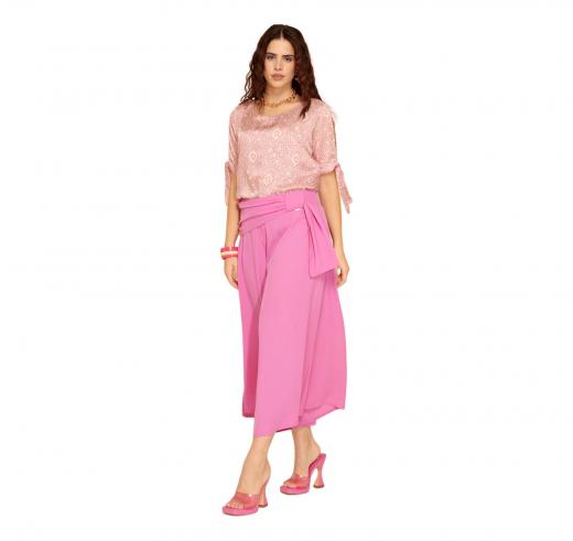 LISA KOTT Tailleur Con Giacca Monopetto e Gonna Pantalone 5152 Colore Magenta