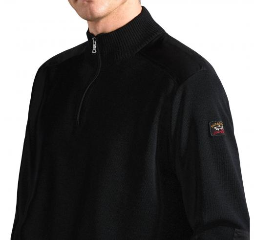 PAUL SHARK YACHTING Pull Mezza Zip Con Toppe Modello C0P1028 011 Colore Nero