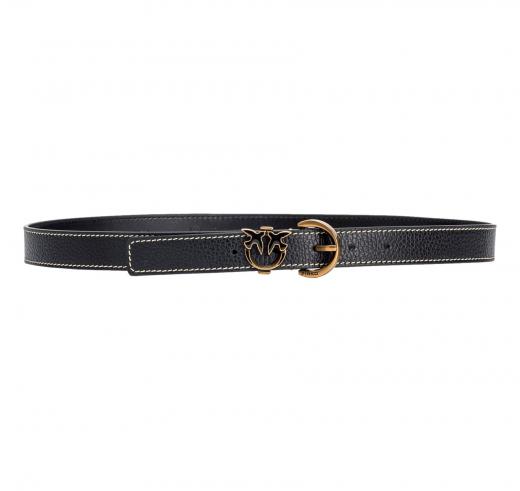 PINKO Cintura Donna Tamboril H 2,5 Belt Vitello Bottalato Z99Q Colore Nero