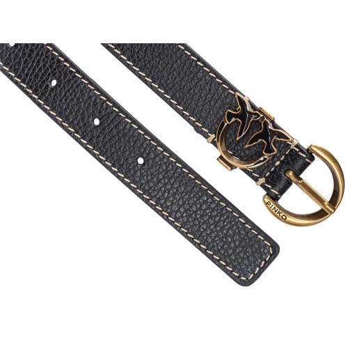 PINKO Cintura Donna Tamboril H 2,5 Belt Vitello Bottalato Z99Q Colore Nero