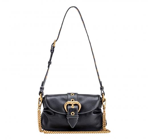 PINKO Borsa Donna Jolene Shoulder Mini Con Tracolla In Metallo Z99Q Colore Nero
