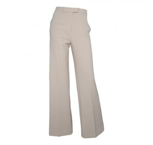 KAOS Pantalone Donna a Palazzo Crepe Stretch QI1CO035 Colore Avorio