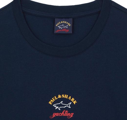 PAUL SHARK T Shirt C0P1096 in cotone organico con logo Colore Blu