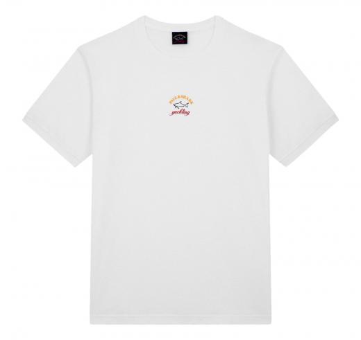 PAUL SHARK T Shirt Uomo in Cotone Organico Con Logo Colore Bianco