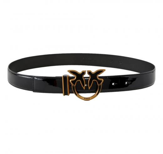 PINKO Cintura Donna Love Berry H3 Belt Ecovernice Colore Nero Z99B